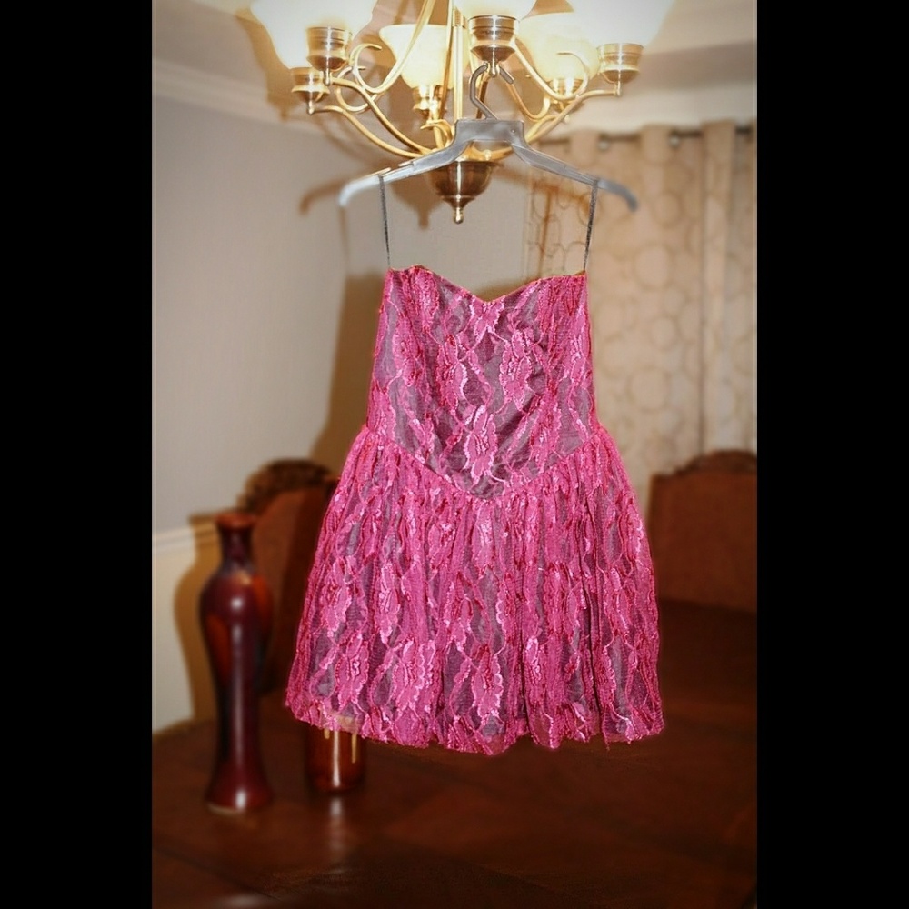 (New) Pink Laced Floral Dress by To Love Kuvaa